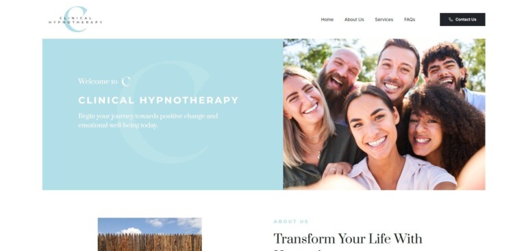 C Clinical Hypnotherapy website homepage