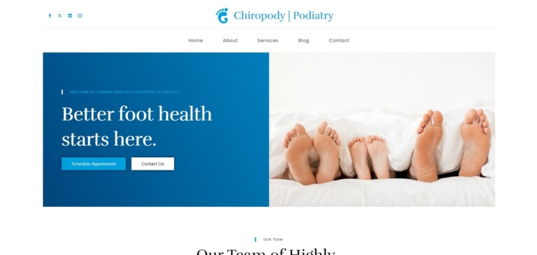 Carmen Hancock Chiropody website homepage