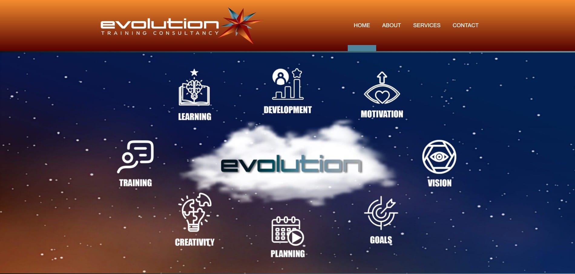 Evolution Training Consultancy website homepage