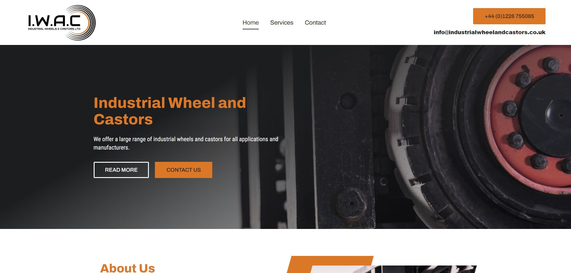Industrial Wheel and Castors website homepage