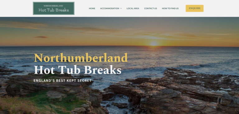 Northumberland Hot Tub Breaks website homepage