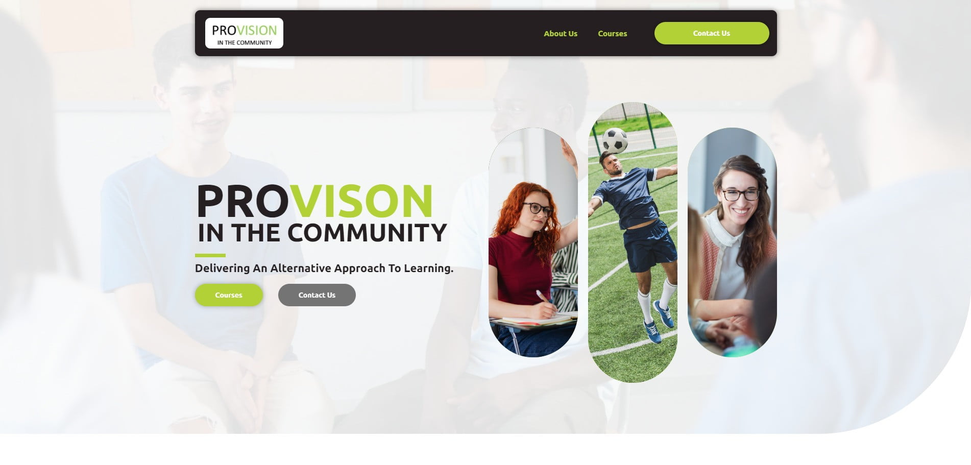 Provision In The Community website homepage