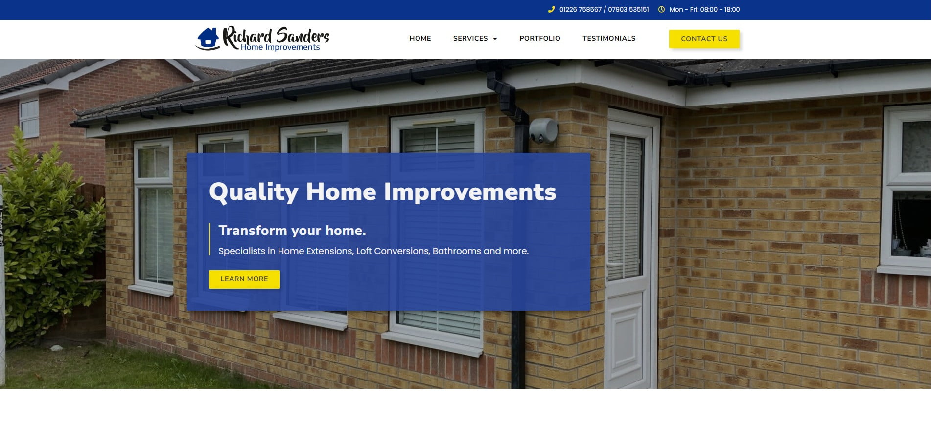 Richard Sanders Home Improvements website homepage