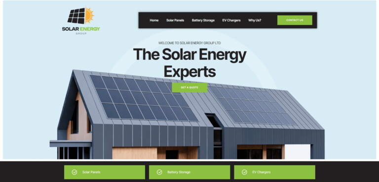 Solar Energy Group website homepage